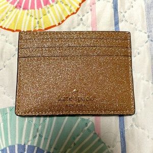 Gold sparkle Kate spade card holder